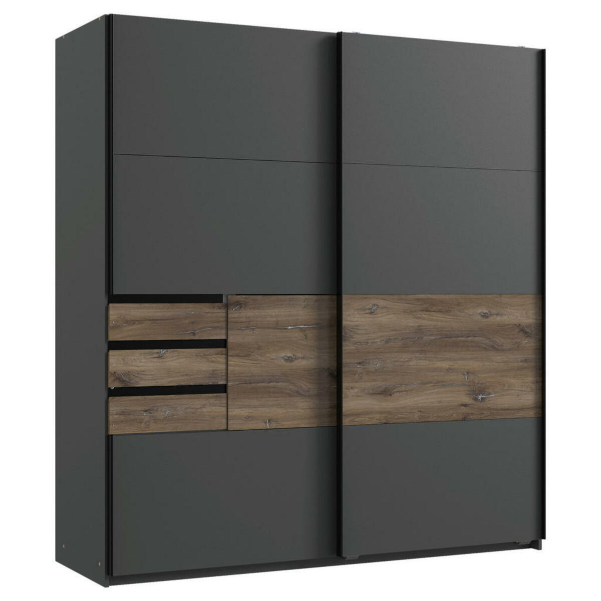 Bild 1 von Modante SCHWEBETÜRENSCHRANK Graphit, Eiche