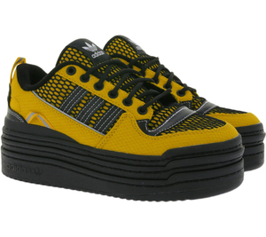 adidas Damen Plateau-Sneaker mit schwarzen Overlays Triple Platforum Low Gelb