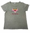 Bild 1 von The Pink Panther Damen Rundhals-Shirt bequemes kurzarm-Shirt Der rosarote Panther T-Shirt aus Baumwolle mit süßem Panther-Druck Grau