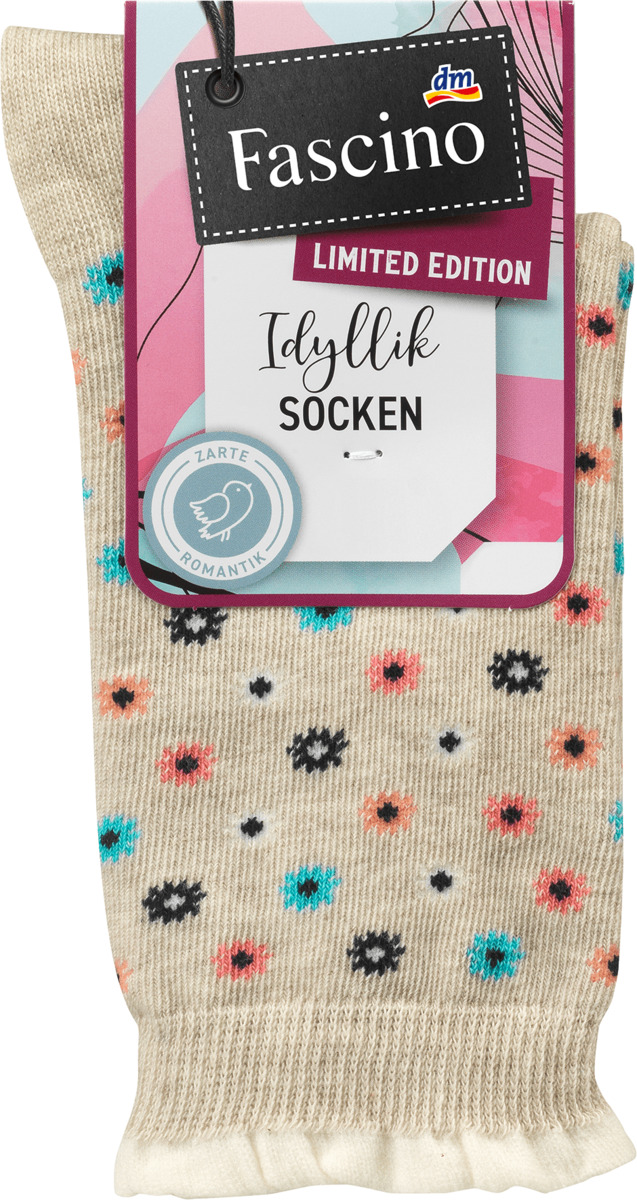 Bild 1 von Fascino Socken mit Blüten-Muster, Gr. 35-38, beige