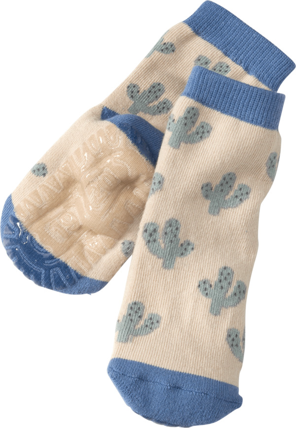 Bild 1 von ALANA Kinder Stoppersocken, Gr. 19/20, mit Bio-Baumwolle, beige, blau