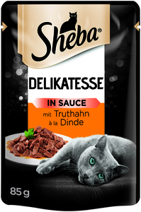 Sheba Portionsbeutel Delikatesse 24 x 85g in Sauce Truthahn & Pute