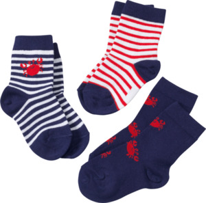 ALANA Kinder Socken, Gr. 27/29, mit Bio-Baumwolle, blau, rot