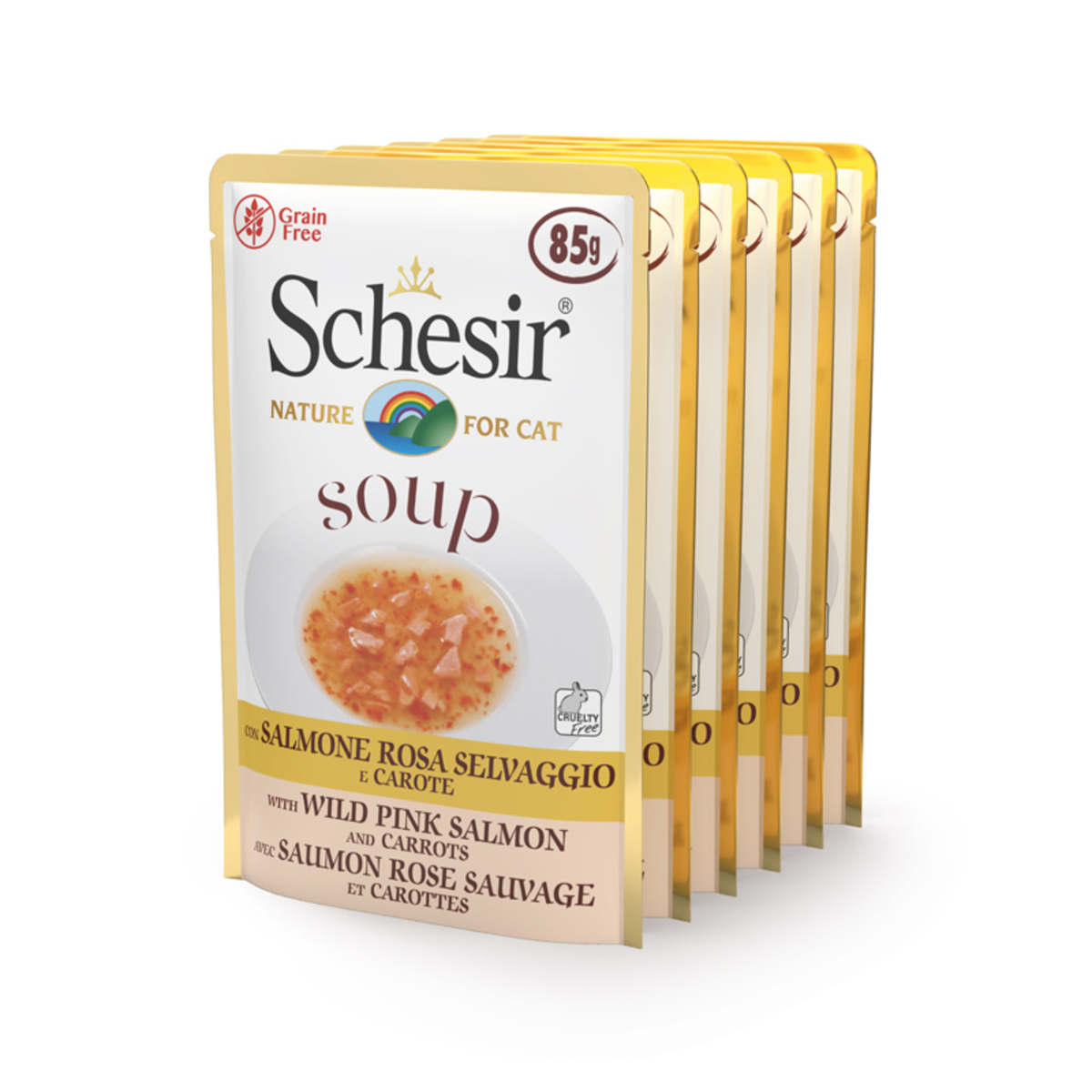 Bild 1 von Schesir Suppe 6x85g Wildlachs mit Karotten