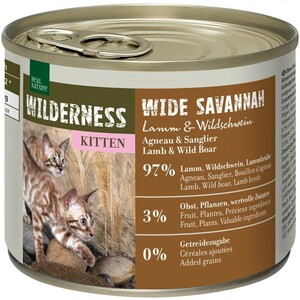 REAL NATURE WILDERNESS Kitten Wide Savannah Lamm & Wildschwein 12x200 g