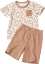 Bild 1 von PUSBLU Kinder Schlafanzug, Gr. 92, aus Bio-Baumwolle, braun, weiß