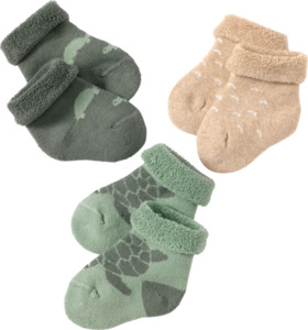 ALANA Baby Socken, Gr. 13/14, mit Bio-Baumwolle, grün, beige