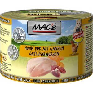 MAC's 6x200g Huhn pur mit ganzen Geflügelherzen