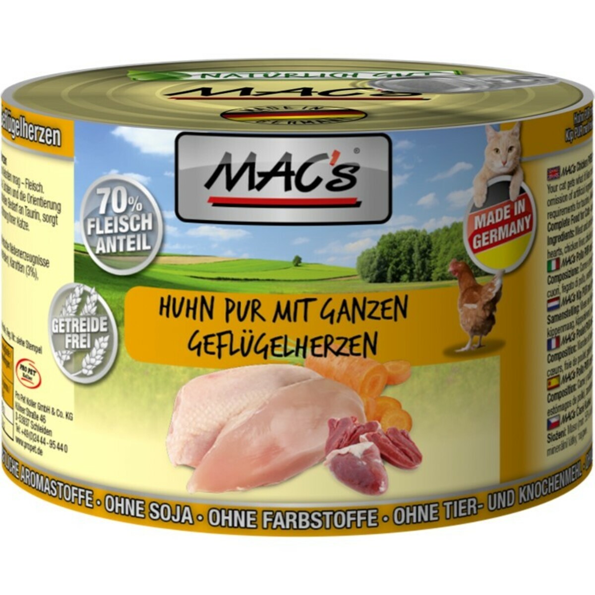 Bild 1 von MAC's 6x200g Huhn pur mit ganzen Geflügelherzen