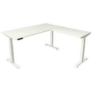Kerkmann Move 4 elektrisch höhenverstellbarer Schreibtisch weiß rechteckig, T-Fuß-Gestell weiß 180,0 x 180,0 cm
