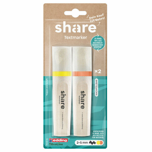 Bild 1 von Share Textmarker gelb & orange, 2er Set