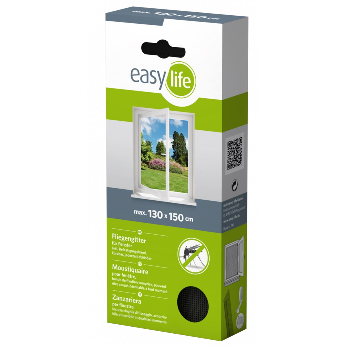 Bild 1 von Fliegengitter für Fenster Anthrazit 130 x 150 cm