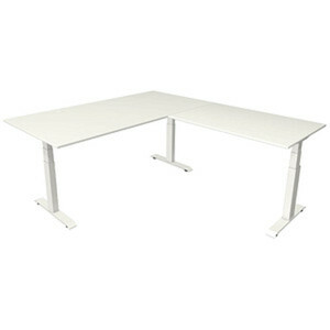Kerkmann Move 4 elektrisch höhenverstellbarer Schreibtisch weiß rechteckig, T-Fuß-Gestell weiß 200,0 x 220,0 cm
