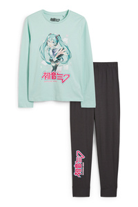 C&A Hatsune Miku-Pyjama-2 teilig, Grün, Größe: 176