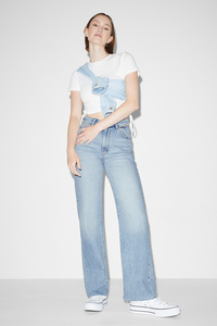 C&A CLOCKHOUSE-Straight Jeans-High Waist, Blau, Größe: 44
