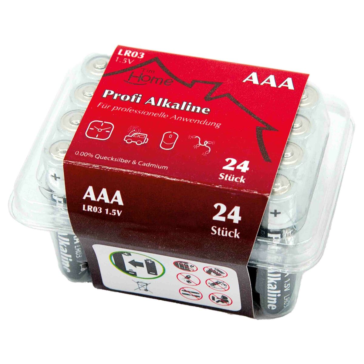 Bild 1 von Tim Home Alkaline Batterien AAA 24 Stk. 1250 mAh