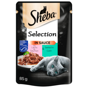 Sheba Katzenfutter Selection in Sauce mit Lachs und Seelachs 85g