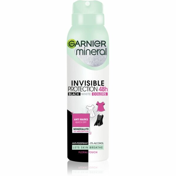 Garnier Mineral Invisible Antitranspirant – 48h Schutz, Gegen Weiße Spuren, Kugelform, 50 Ml