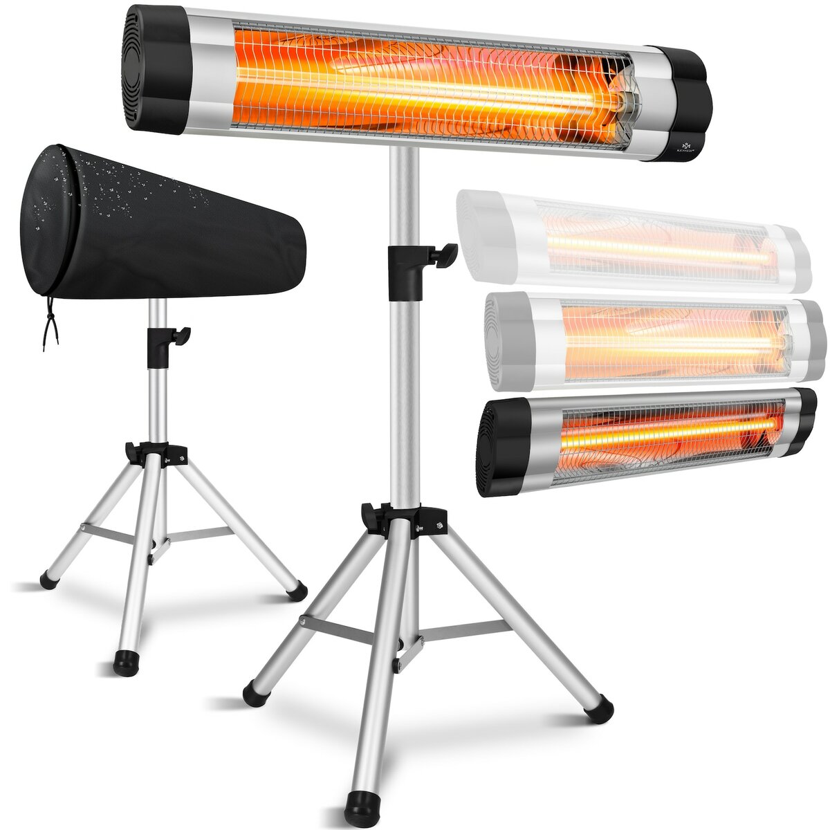 Bild 1 von KESSER® Infrarotstrahler Heizstrahler Terrassenstrahler 2500W mit Fernbedienung inkl. Schutzhülle höhenverstellbarem Teleskopstativ Wickeltischstrahler Terrassenheizer Quarzstrahler Infrarot