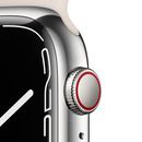 Bild 3 von APPLE Watch Series 7 (GPS + Cellular) 45mm Smartwatch Fluorelastomer, 140 - 220 mm, Armband: Polarstern, Gehäuse: Silber