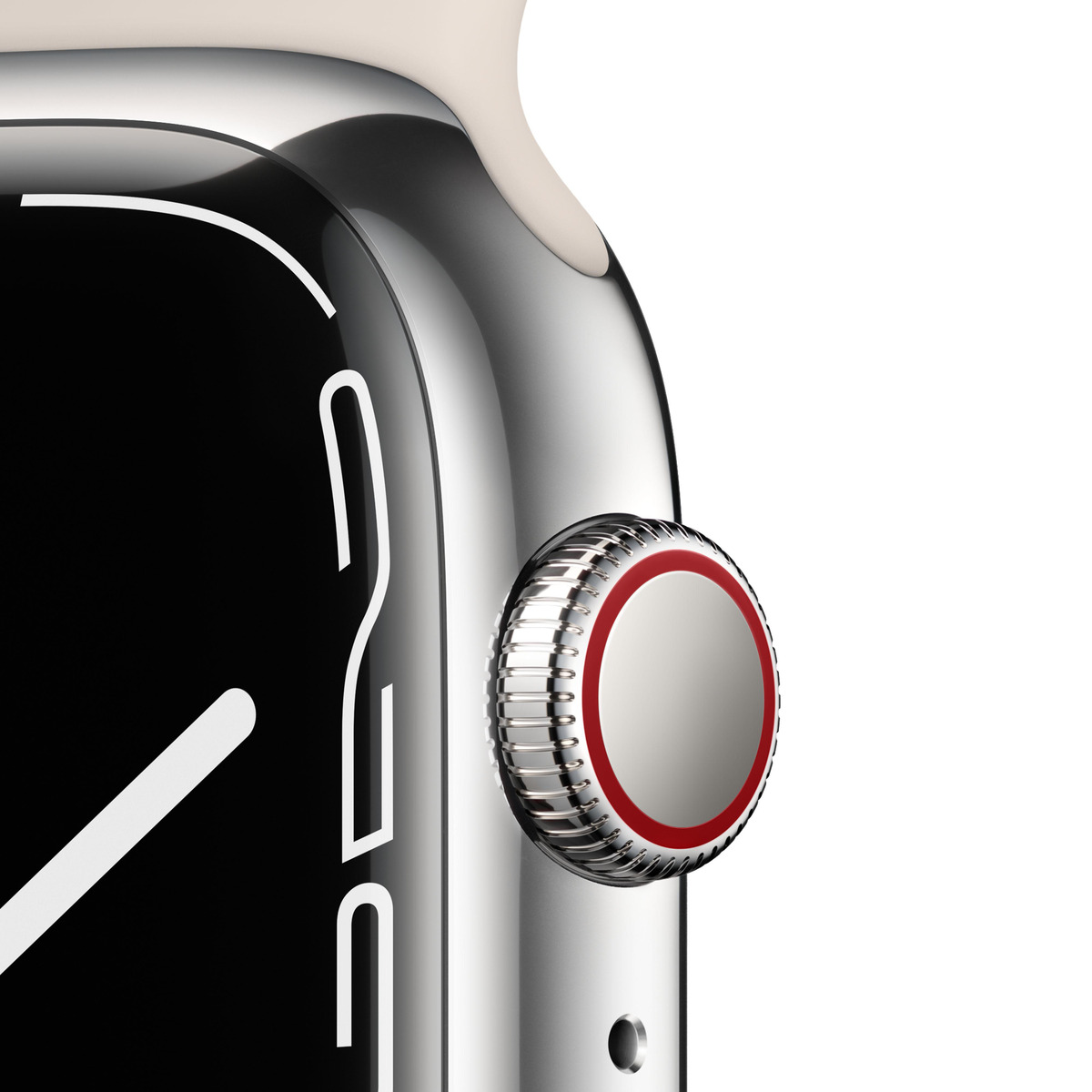 Bild 3 von APPLE Watch Series 7 (GPS + Cellular) 45mm Smartwatch Fluorelastomer, 140 - 220 mm, Armband: Polarstern, Gehäuse: Silber