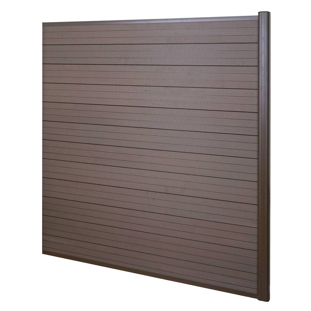 Bild 1 von WPC-Sichtschutz Savoie, Windschutz Zaun, Alu Premium ~ Erweiterungselement, 1,85m braun