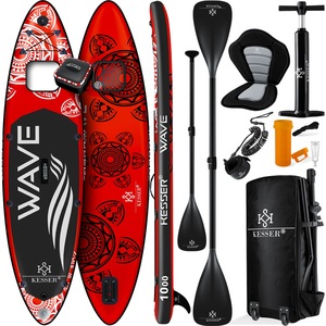 KESSER® SUP Board Aufblasbar Set mit Sichtfenster Stand Up Paddle Board Premium Surfboard Wassersport   6 Zoll Dick    Komplettes Zubehör   130kg