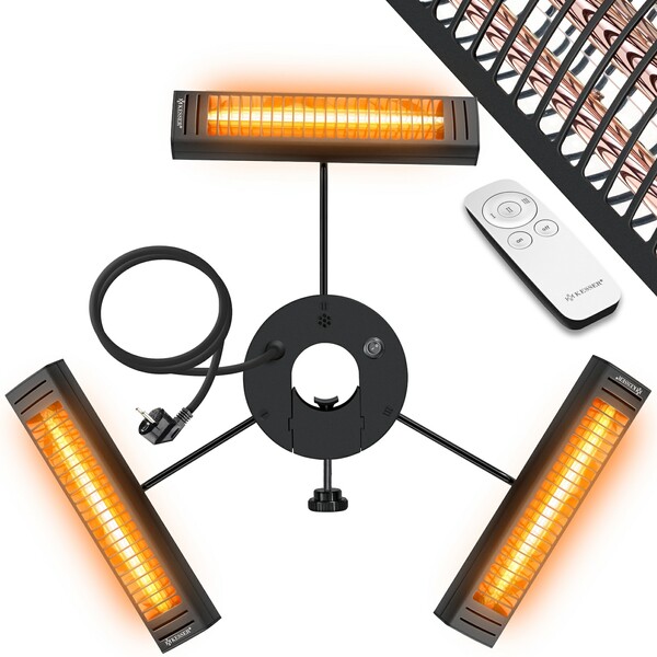 Bild 1 von KESSER® Heizstrahler Infrarot 3000W für Terrasse Gastro- & Sonnenschirm Quarzstrahler Outdoor Infrarotstrahler Terrassenstrahler mit Fernbedienung   höhenverstellbar Garten & Außenbereich