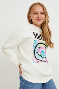 C&A Nirvana-Sweatshirt, Weiß, Größe: 176