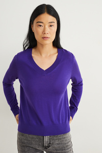 C&A Basic-Merino-Pullover, Lila, Größe: XL