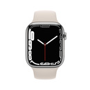 Bild 2 von APPLE Watch Series 7 (GPS + Cellular) 45mm Smartwatch Fluorelastomer, 140 - 220 mm, Armband: Polarstern, Gehäuse: Silber