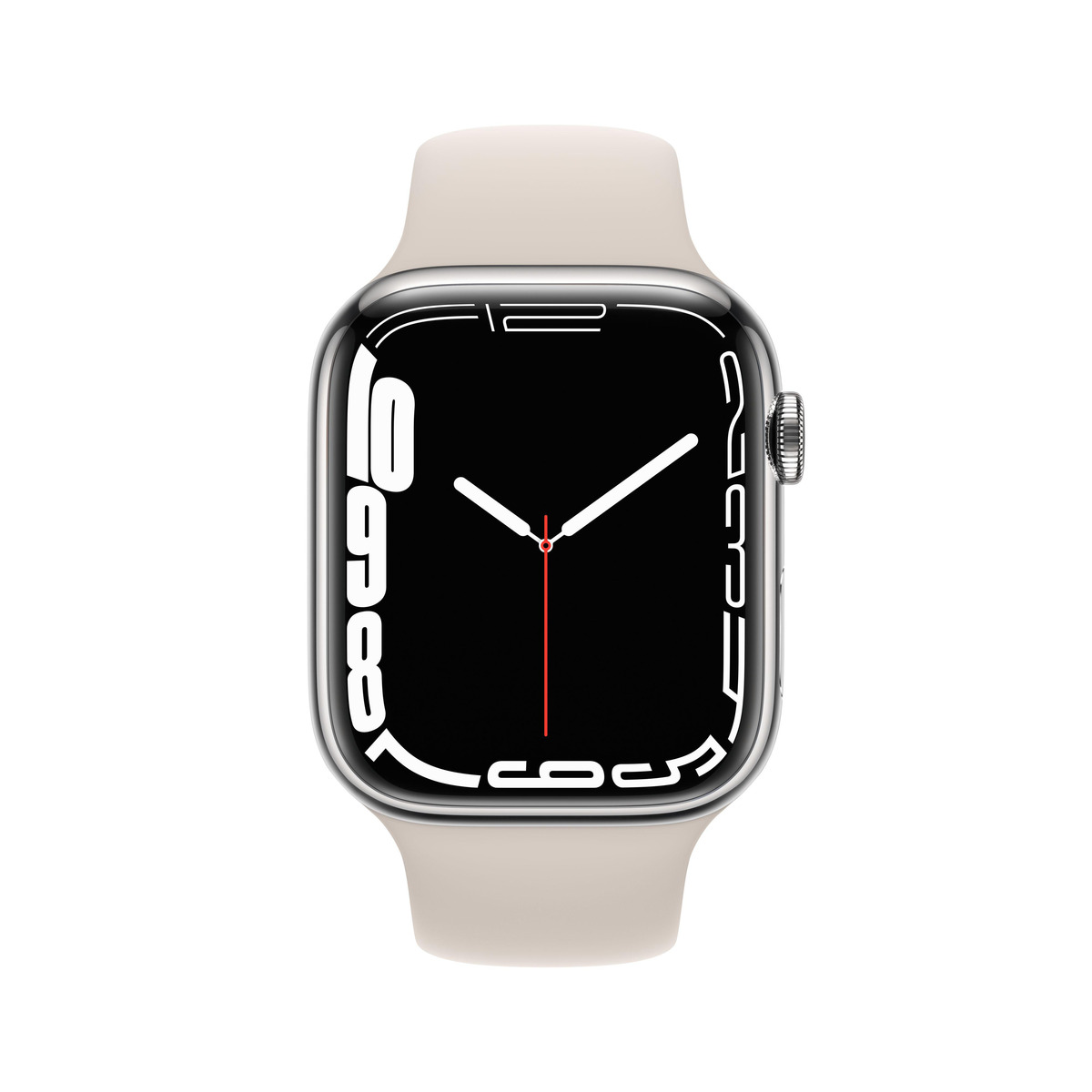 Bild 2 von APPLE Watch Series 7 (GPS + Cellular) 45mm Smartwatch Fluorelastomer, 140 - 220 mm, Armband: Polarstern, Gehäuse: Silber