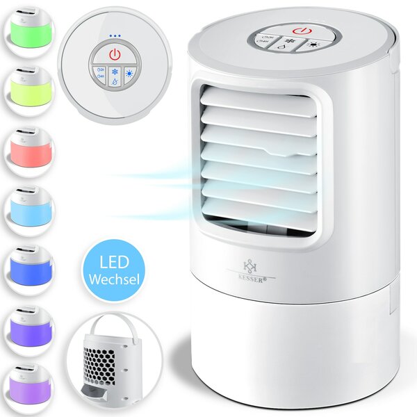 Bild 1 von KESSER® 4in1 Mobile Klimaanlage Mini Klimagerät mit 7 Farben LED Farben   Ventilator   Wassertank   Timer   3 Stufen   Ionisator Luftbefeuchter   Luftkühler   Klein Tragbare