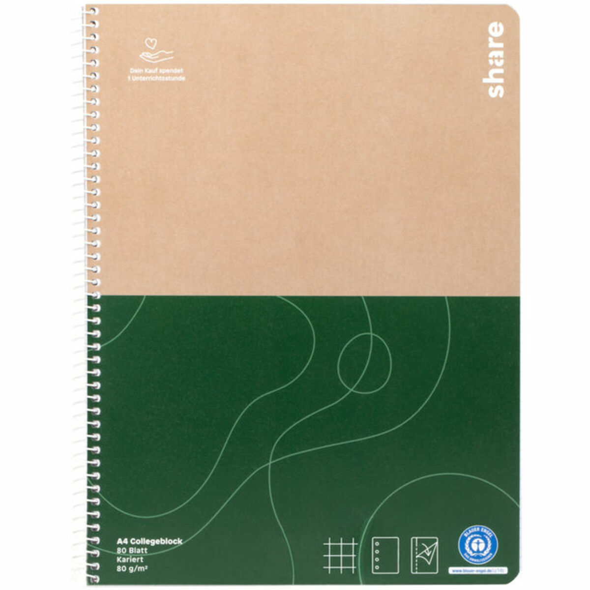 Bild 1 von Share Spiral-Collegeblock A4, kariert