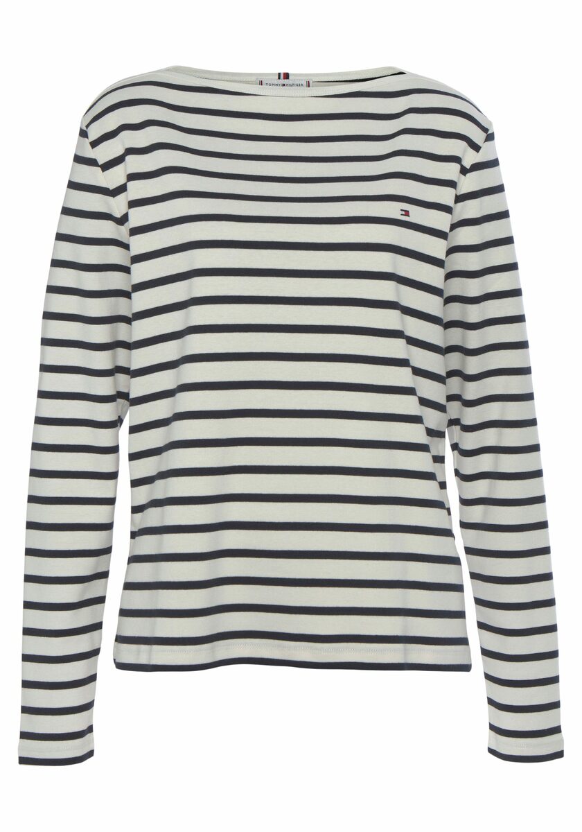 Bild 1 von Tommy Hilfiger Curve Langarmshirt CRV SLIM CODY RIB SLASH-NK LS mit Tommy Hilfger Logo-Flag