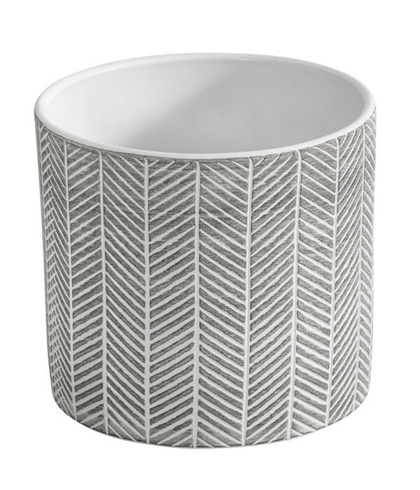 Bild 1 von Dehner Keramik-Übertopf Paula, rund, grau/weiß