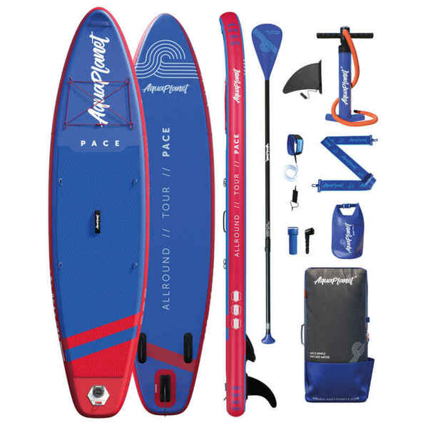 Bild 1 von AQUAPLANET Aufblasbares Stand-Up Paddleboard Set - Pace Rot & Blau