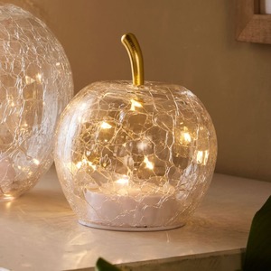 LED-Glas-Apfel im Crackle-Design, Ø ca. 11cm
