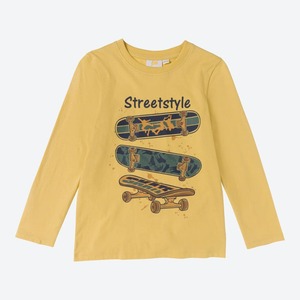 Jungen-Shirt mit Skateboard-Frontaufdruck