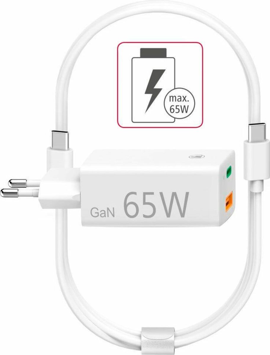 Bild 1 von Hama Universal-USB-C-Notebook-Netzteil GaN Power Delivery PD 5-20V/65W Notebook-Netzteil