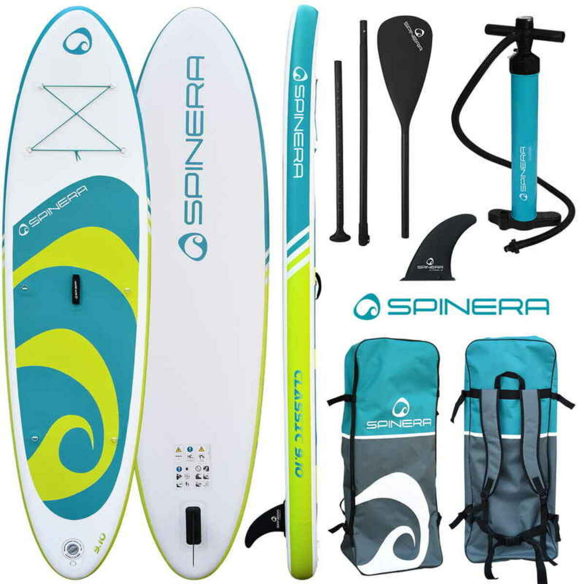 Bild 1 von Spinera iSUP Komplett Set SUP Classic green/teal 2022 - Größe 9'10" Pack 1