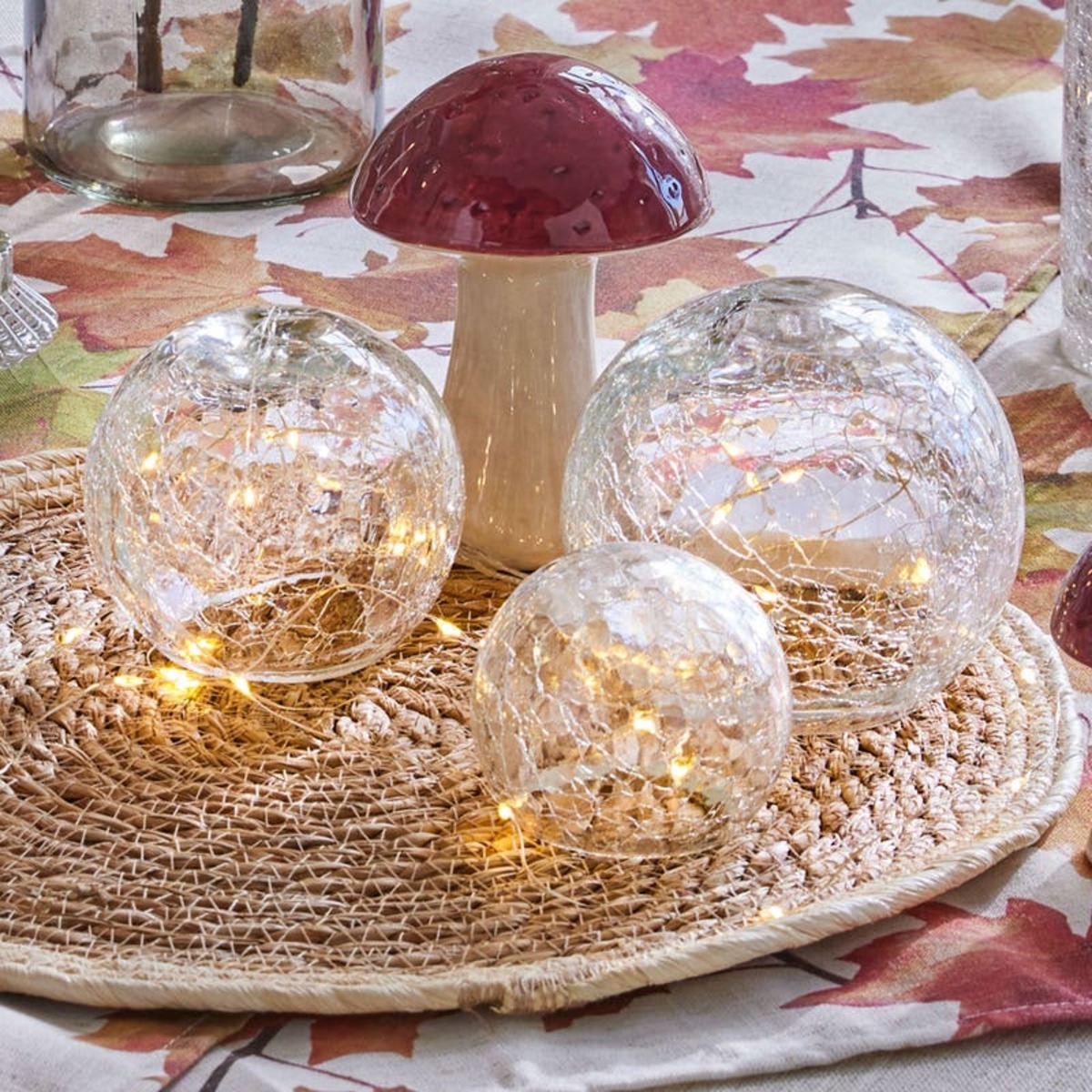 Bild 1 von LED-Glaskugel-Set in Crackle-Optik, verschiedene Größen