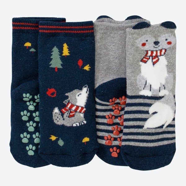 Bild 1 von Baby-Jungen-Anti-Rutsch-Socken mit 3D-Ohren, 2er-Pack