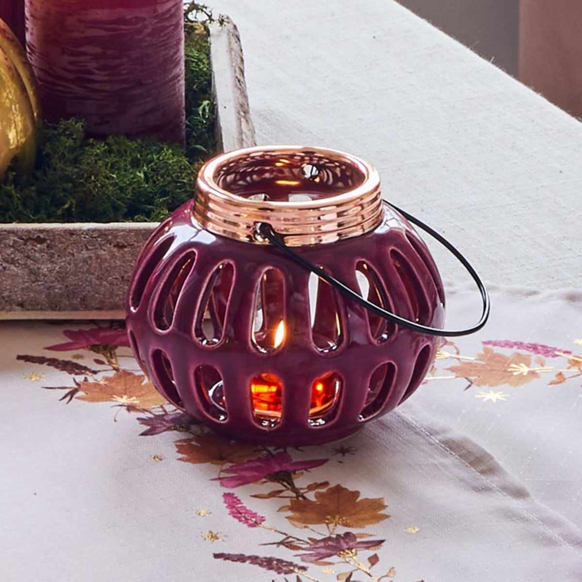 Bild 1 von Windlicht aus Porzellan, ca. 10,5x10,5x8,5cm