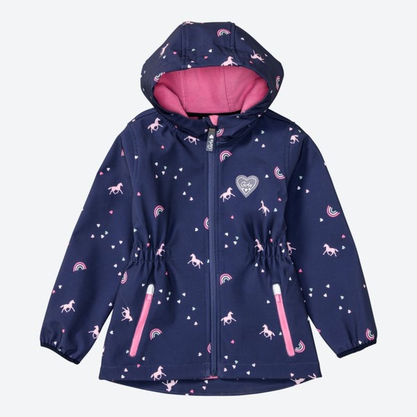 Bild 1 von Kinder-Mädchen-Softshell-Jacke mit Pferden