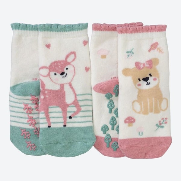 Bild 1 von Baby-Mädchen-Anti-Rutsch-Socken in tollem Design, 2er-Pack