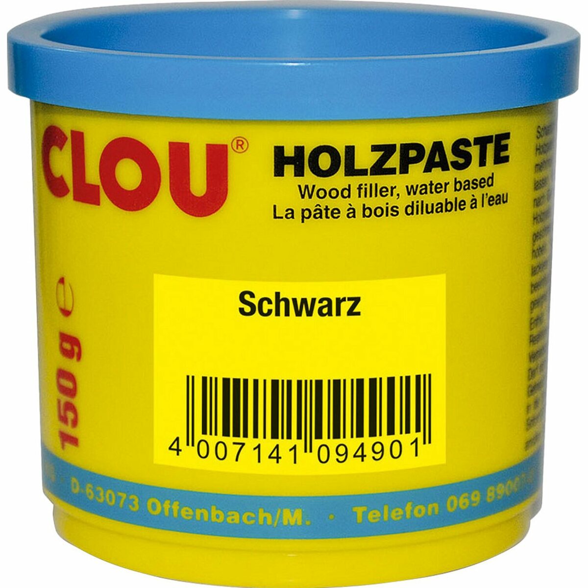Bild 1 von Clou Holzpaste wasserverdünnbar Schwarz 150 g