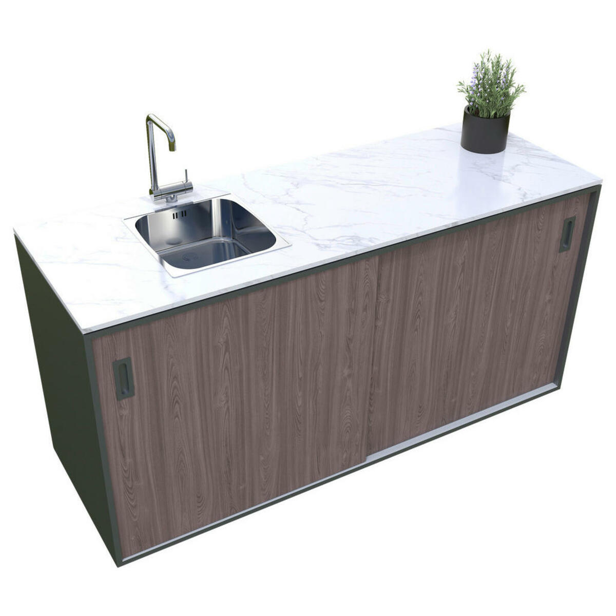 Bild 1 von Modante OUTDOORKÜCHE Grau, Weiß, Walnuss