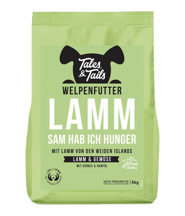 Bild 1 von Tales & Tails Trockenfutter für Hunde LammSam hab ich Hunger Welpen