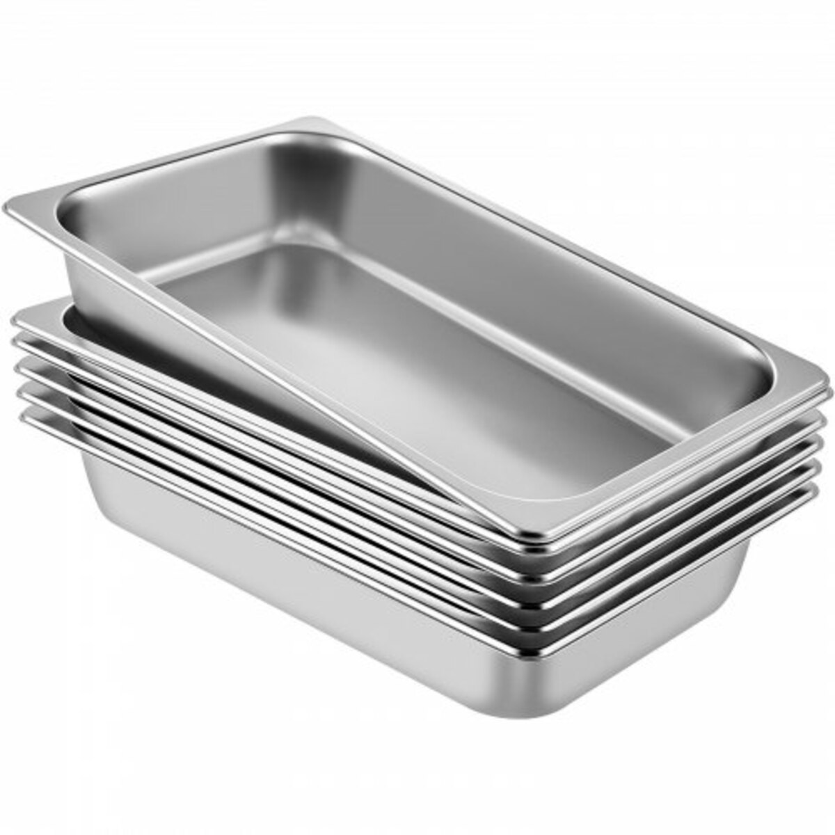 Produktbild von VEVOR Edelstahl Behälter 6 Stk. Speisebehälter Essens Behälter Mit